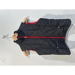 Lauren Ralph Lauren Petite Quilted Puffer Vest Black Red PS
